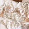 French Sexy Lace Backless Bra Set Underwire Support Minimizer Large Breasts