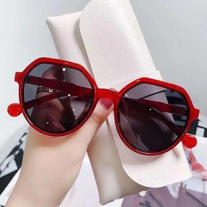 Trendy Korean Style Sunglasses Women Round Frame Candy Color Sun Glasses Fashion Lenses Personalized UV Protection