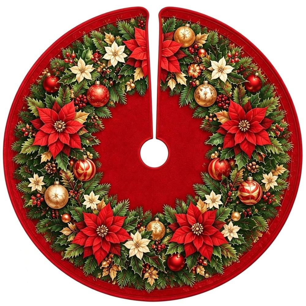 Large Size Christmas Tree Mat Round Xmas Tree Foot Cover Snowman Christmas Tree Skirts Indoor