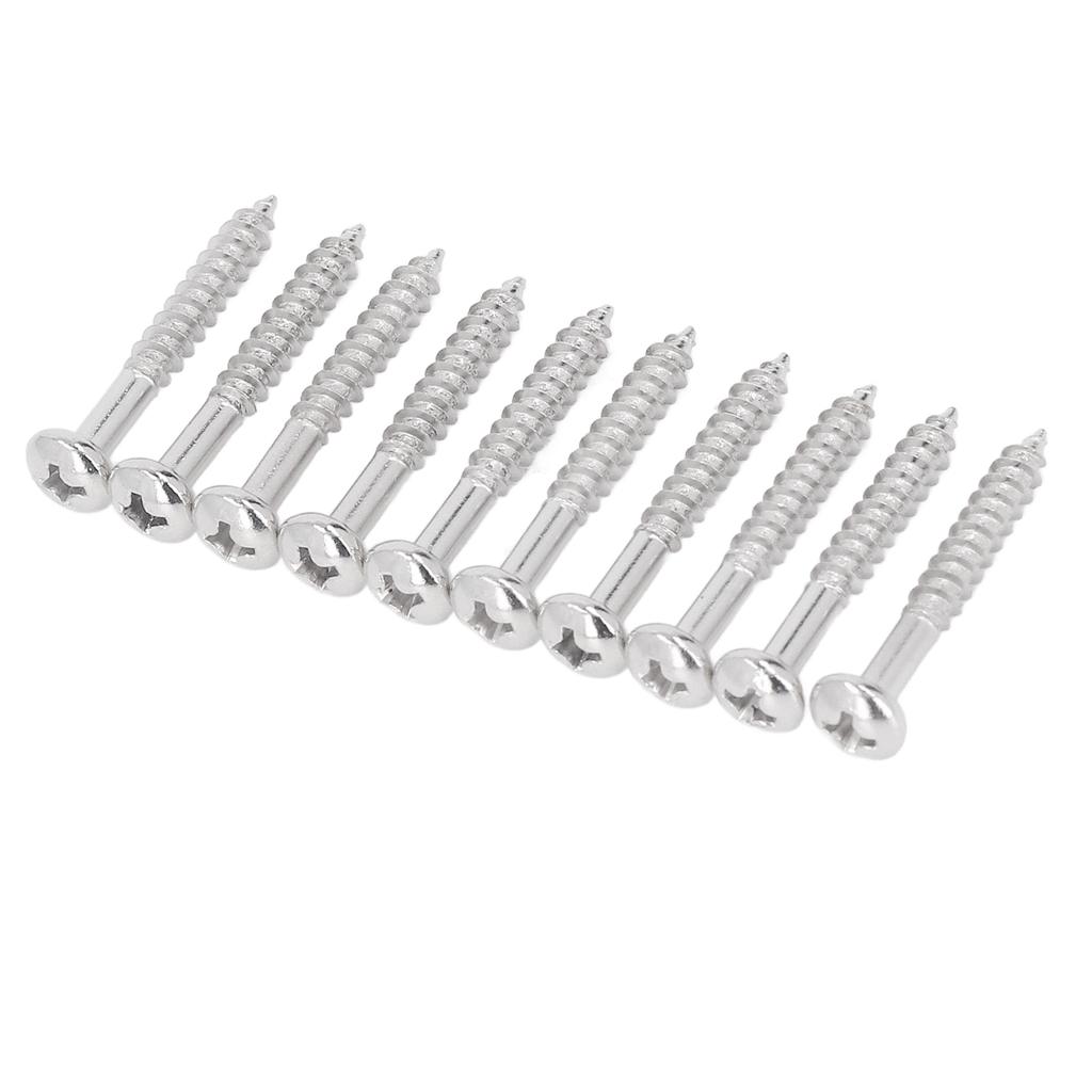 10PCS Guitar Bridge Saddle Screws Metal String Locking Screw Base Plate Front Fixing Screws