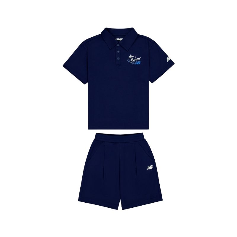 New Balance Casual Sportswear NB SS25 2 Piece Set Marine Blue Children Aged 3 7 Years Old 2SF2S053-NV 150