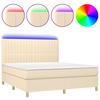 VidaXL Slat Bed Base with Mattress and LED, Upholstered Bed, Double Bed, Adult Bed for Interior Bedroom, 3135618