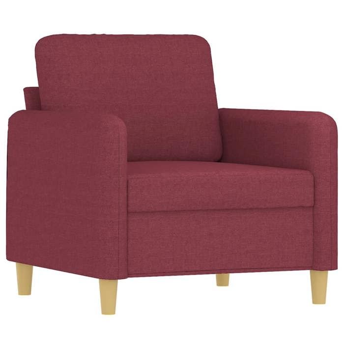 VidaXL Ensemble de canapés 3 pcs avec coussins Rouge bordeaux Tissu 3202060