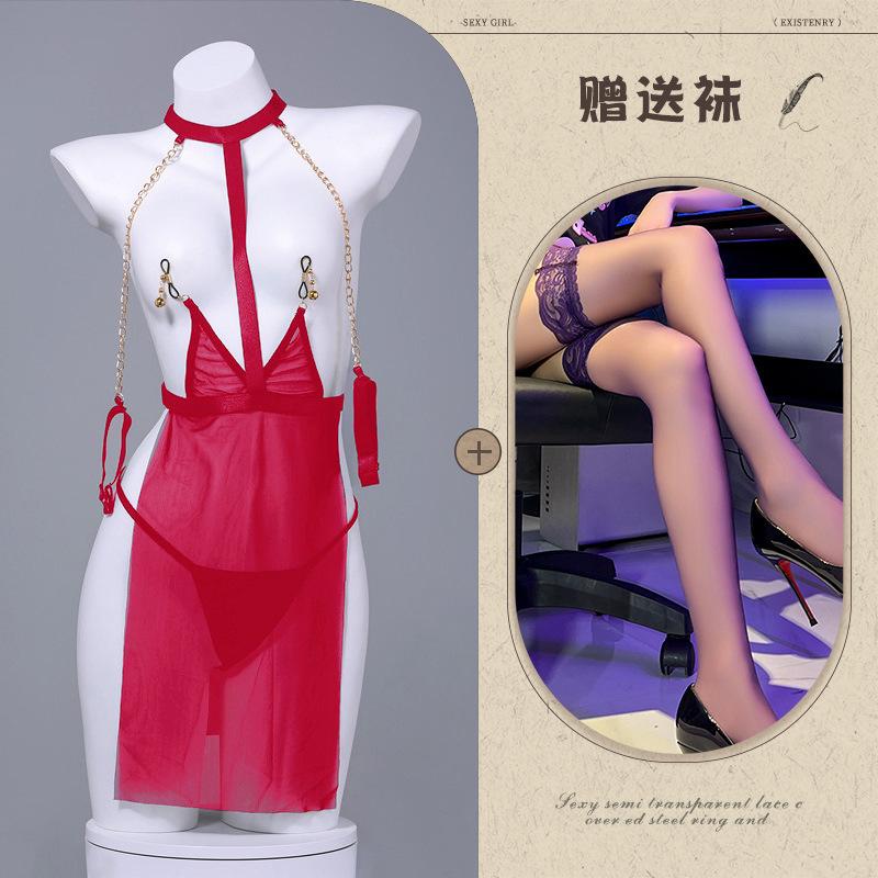 Sexy ODM Bodysuits Underwear Mesh Perspective Uniform Temptation Milk Leakage Passion Non-Release Sm Gown Pajamas Female Qqny