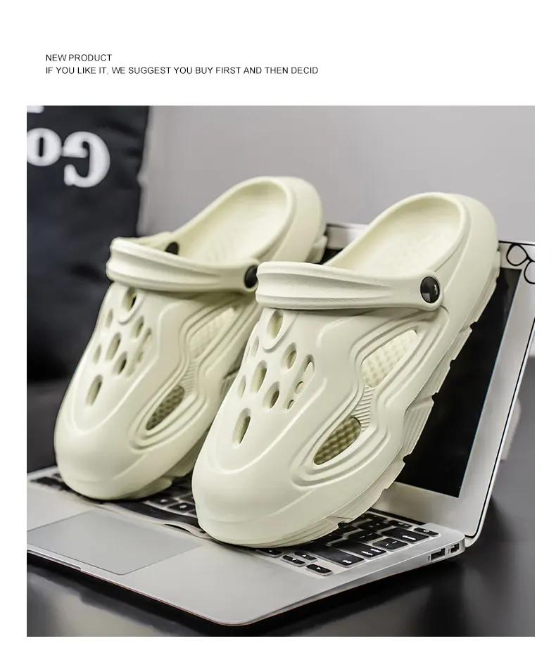 

Модная мужская летняя обувь Сандалии Мужские сандалии с отверстиями Полые Дышащие Женские Сабо Обувь Модные Пляжные Шлепанцы Большой Размер 45 38-39