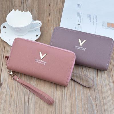 Fashion Double Zipper Wallet Female PU Leather Lady Handbag Multi-layer Card Holder Purse Mobile Phone Bag Shopping Bag