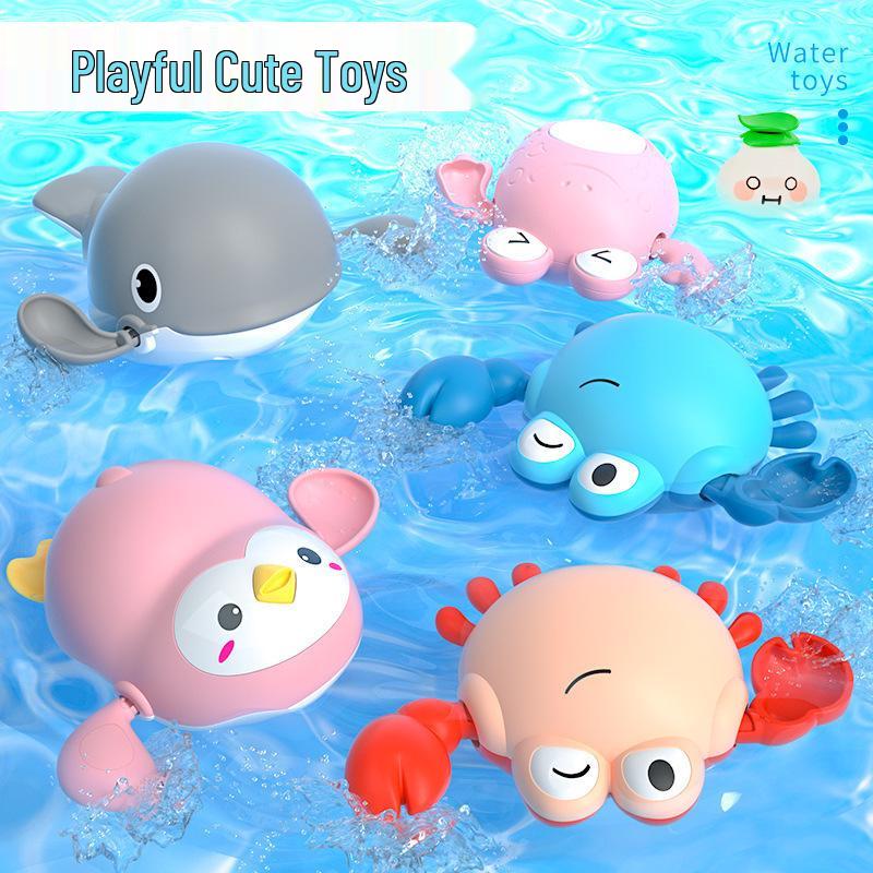 Baby Bath Toy Set: Wind-Up Dolphin & Turtle