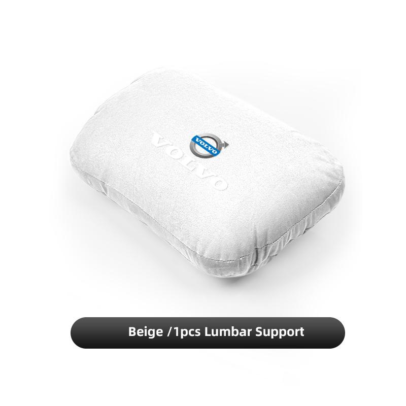 AALJ1 Volvo Car Headrest Support Cushion Suede Lumbar Pillow Accessories For 190h XC40 V70 XC XC60 XC90 V50 V90 R V40 SC60 S60 V60 C30