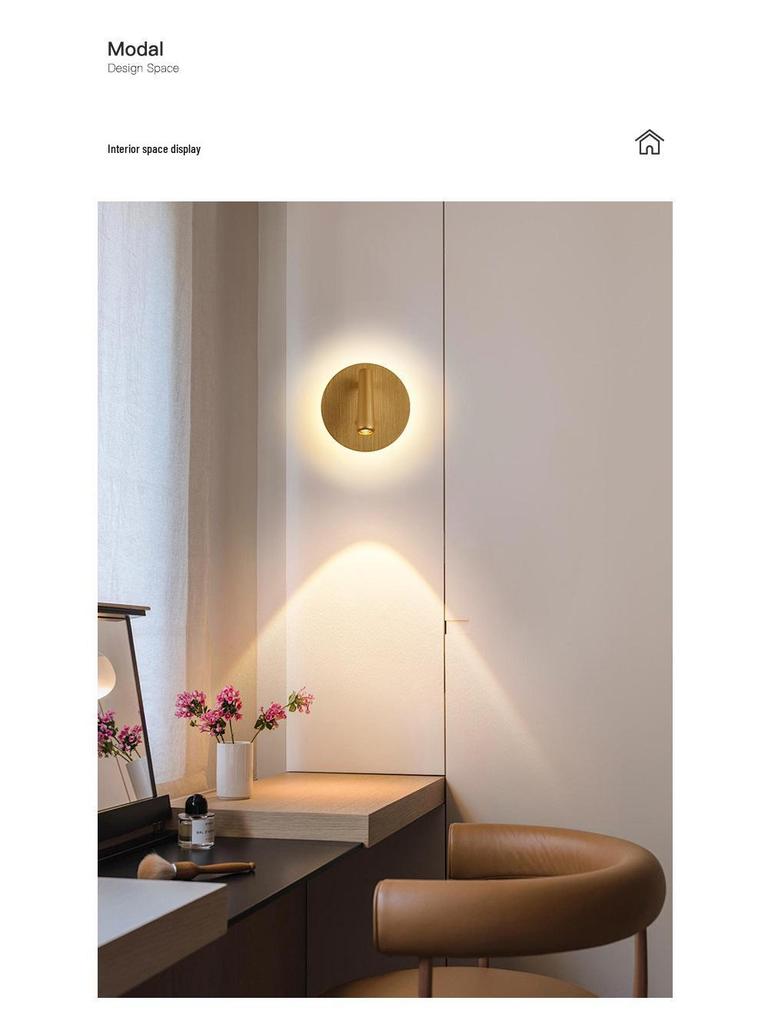 Rotatable Nordic Minimalist Wall Lamp - Eye-Protection Reading Light for Bedroom & Study