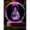 1pc 3D Jesus Crystal Ball Multi-color Lighting Base Good Luck Style Nightlight Family Bedroom Decoration for Creative Gifts,