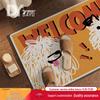 Tapete de Chão de Banheiro de Linho Tricotado Antiderrapante com Filhote Fofo - Tapete de Borracha Absorvente de Água para Pés