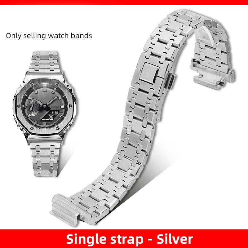GA2100 Stainless Steel Watch Strap Metal Case For Casio G-SHOCK GA-2100 GA-2110 GA-B2100 Modified Bezel Watch Band Bracelet 16mm
