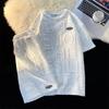 Costum Casual de Vară pentru Bărbați Set din Două Piese Stil Elegant Simplu Tricou Larg cu Mânecă Scurtă