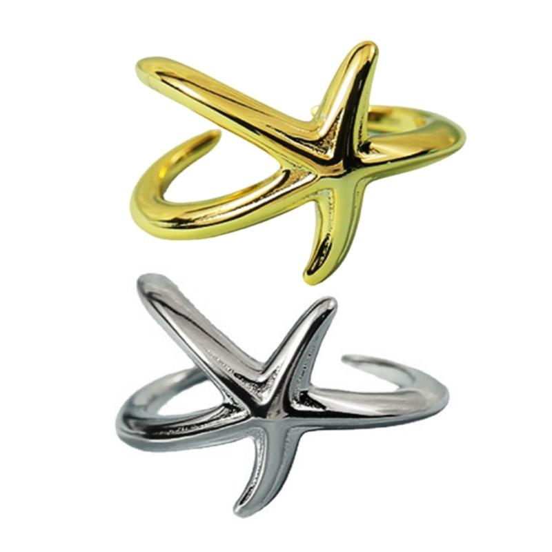 Comfortable Wear Starfish Rings With Adjustable Designs Portable for Ocean Lovers Stylish Outfits Daily Use Casual Wear