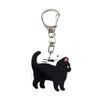 2D Flat Acrylic Cat Charm Keychain Pendant Black Cat Hanging