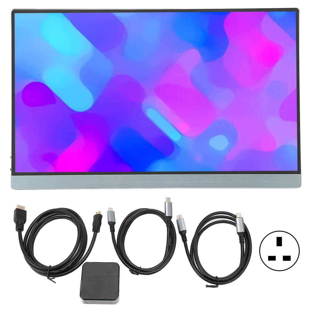 15.6in Monitor FHD 4K IPS Mode Projection Function Portable Gaming Monitor with Leather Case