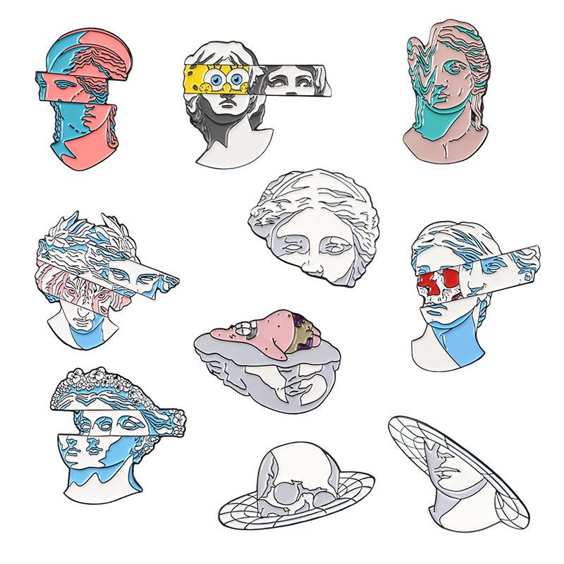 2021 Summer Trendy Skull Brooch Badge Sophisticated Geometric Shape For Men And Women