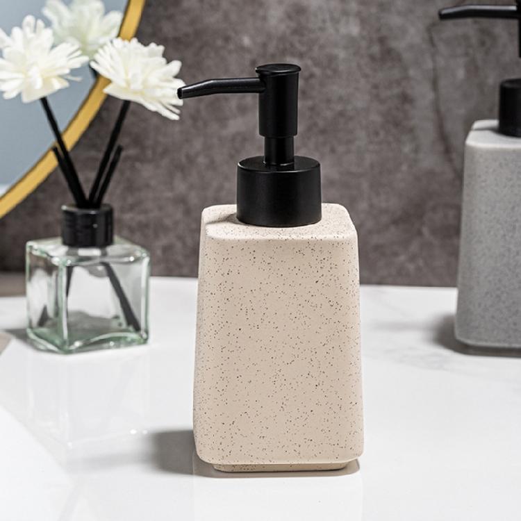 Set of 3 Ceramic Liquid Soap Dispenser with Storage Tray Toothbrush Holder for Household Bathroom Organizing Essential