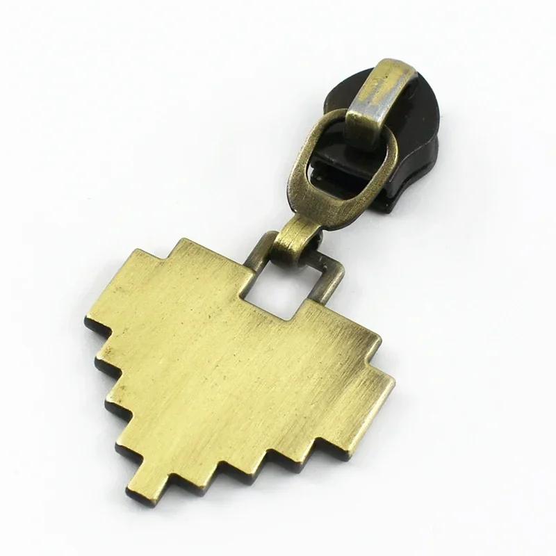 Meetee 5-20 Szt. 5# Suwak do Zamka Błyskawicznego na Zamki Nylonowe Stop Cynku Główka Zamka Dekoracja Brązowy Ciągnik Zamka Błyskawicznego Akcesoria do Szycia Kurtki Płaszcza