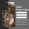 Artistic Leopard Print Cherry Red Lips Tempered Glass Phone Case for Samsung Galaxy S25 Ultra S24 S23 Plus S22 S21 S20 FE Covers