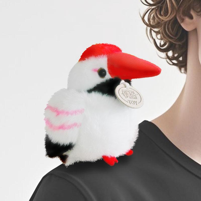 12cm Fun Bird Plush Doll Pentant Clap Ring Stand Shoulder Sparrow Parrot Pelican Raccoon Tree Nest Animal Plush Toy Home Decor
