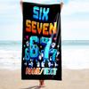 1PC Custom Name "Six Seven Adventure" Beach Towel Highly Absorbent And Sand-Resistant Towel for Swimming, Pool, Yoga, And Travel Lightweight