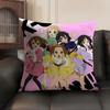 Anime KKON ON Cute Cushion Cover Natural Linen Organic Fabric DoubleSided Printing Sofa Home Decor Gift Pillow Case