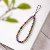 Natural Tourmaline Phone Strap Charm Rope Keychain Pendant Wristlet Ring Accessory for Women and Girls Cute Lanyard