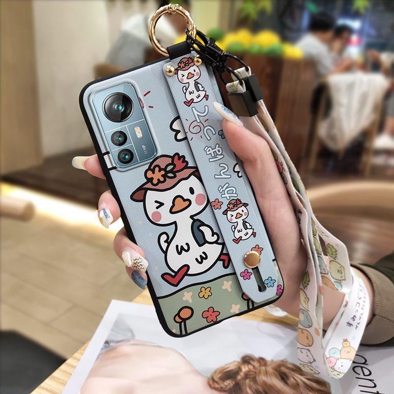 Protective Kickstand Phone Case For Blackview A85 Waterproof Ring Cartoon Lanyard Soft Case Dirt-resistant Shockproof