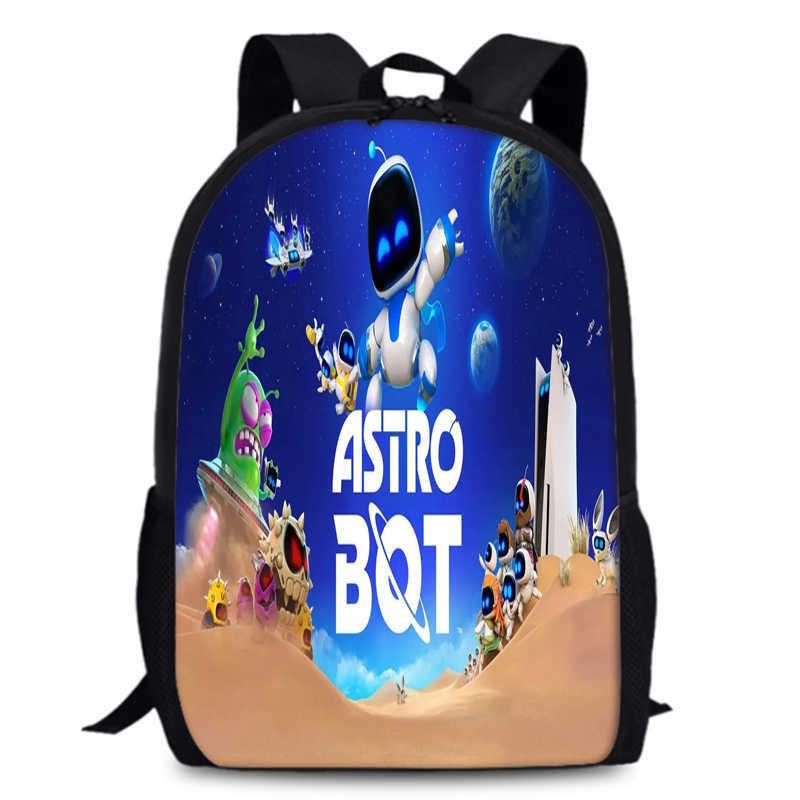 Astro Bot 15 Inch Large Capacity School Backpack Stylish Oxford Cloth Design For Kids