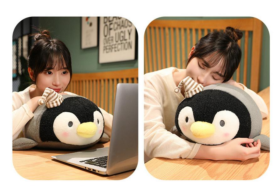 Cute Sleepy Penguin Plush Pillow - Soft Marine Animal Doll for Kids