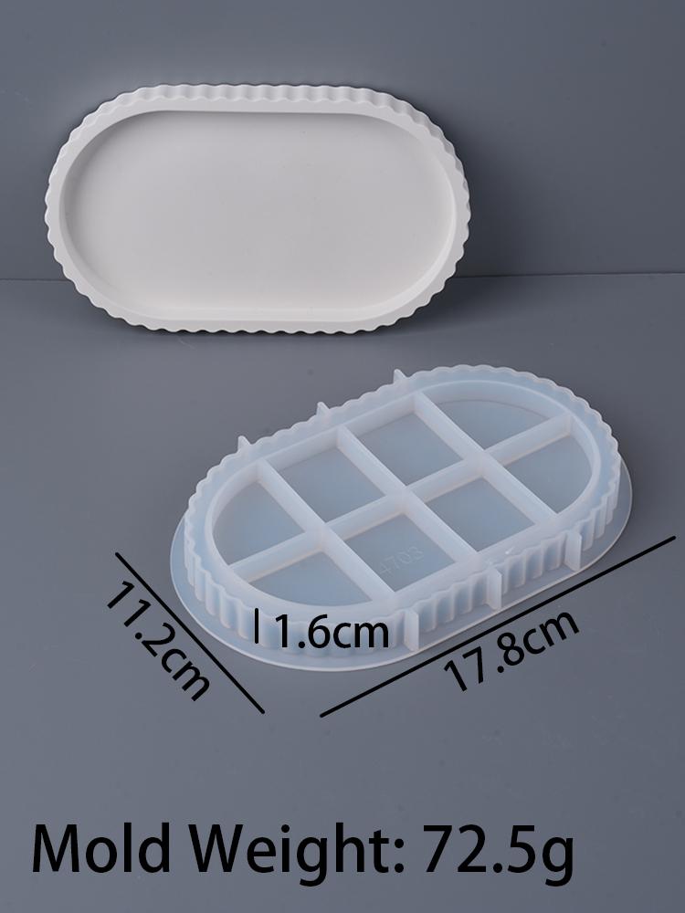 

Oval Tray Silicone Mold DIY Stripe Jewelry Display Plate Casting Molds Plaster Resin Craft Making Coaster Home Decor Supplies
