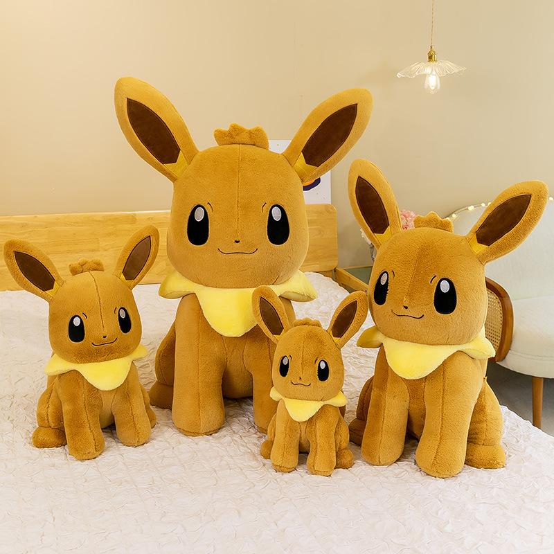 Eevee Cute Soft Hug Series Pokémon Plush Toys Stuffed Dolls 40-75cm Anime Pet Elves Eevee Plushie Kids Birthday Gifts
