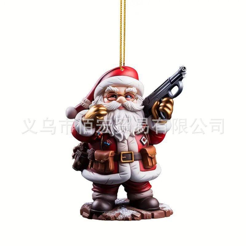 And Bright Fun Santa Claus Handheld Gun Ornament For Merry Christmas Tree Hanging