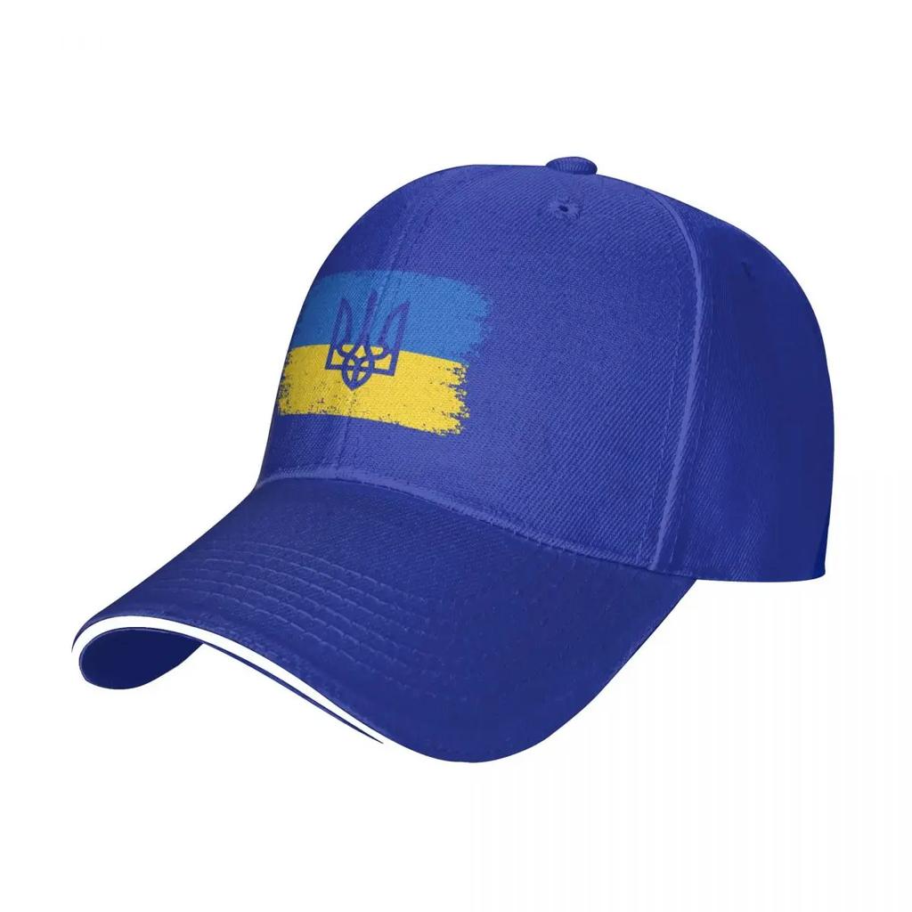 Ukraine Ukrainian National Flag Baseball Caps Casual Sandwich Caps Unisex Polyester Headwear Workouts
