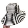 Japanese-style foldable summer striped fisherman hat for women, new long sunscreen hat, fashionable bucket hat for large head circumference, sun hat