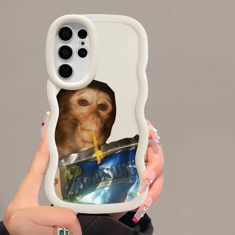 Monkey Drink Trend Soft Phone Cover Case for Samsung Galaxy A25 S21 S23 Plus S22 Ultra A26 S24 S25 S20 FE A54 A24 A35 A36 A34