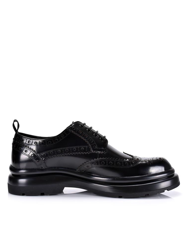 Men's Genuine Leather Brogue Lace-up Shoes: Spring/Autumn Style, Thick Sole, Carved Cowhide, British Business Casual