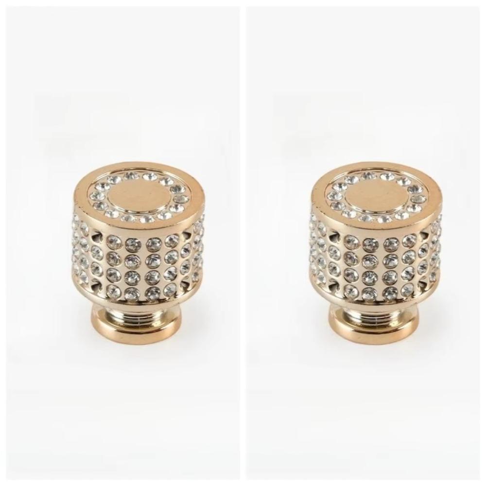 2PCS Single-hole Cabinet Door Handles Crystal Rhinestone Wardrobe Door Handle Simplicity Multiple Color Furniture Handles