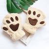 Schöne Plüschhandschuhe mit Katzenkrallen und Pfoten, Plüschfäustlinge, warm, weich, kurze, fingerlose, flauschige Bärenhandschuhe, Kostüm, Halbfingerhandschuhe