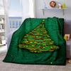 Christmas Tree Print Flannel Throw Blanket - Contemporary Style, Digital Printing, Non-Woven Polyester, All-Season Comfort, Reve