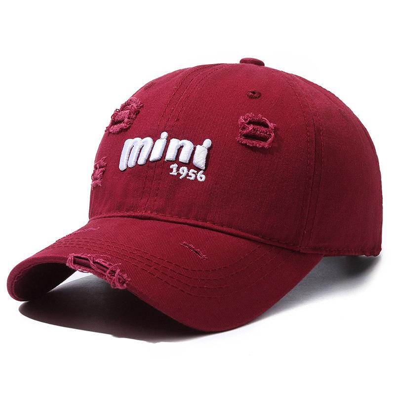 Letter Embroidery Cap Women's Spring Autumn Baseball Cap Ponytail Panama Cap Summer Men's Outdoor Hole Sunscreen Cap