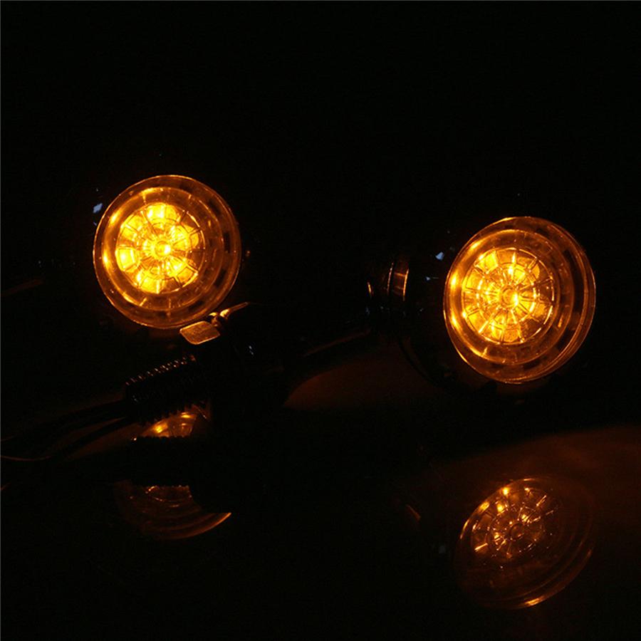 1Pair Universal Motorcycle Red Yellow LED Brake DRL Turn Signal Tail Light