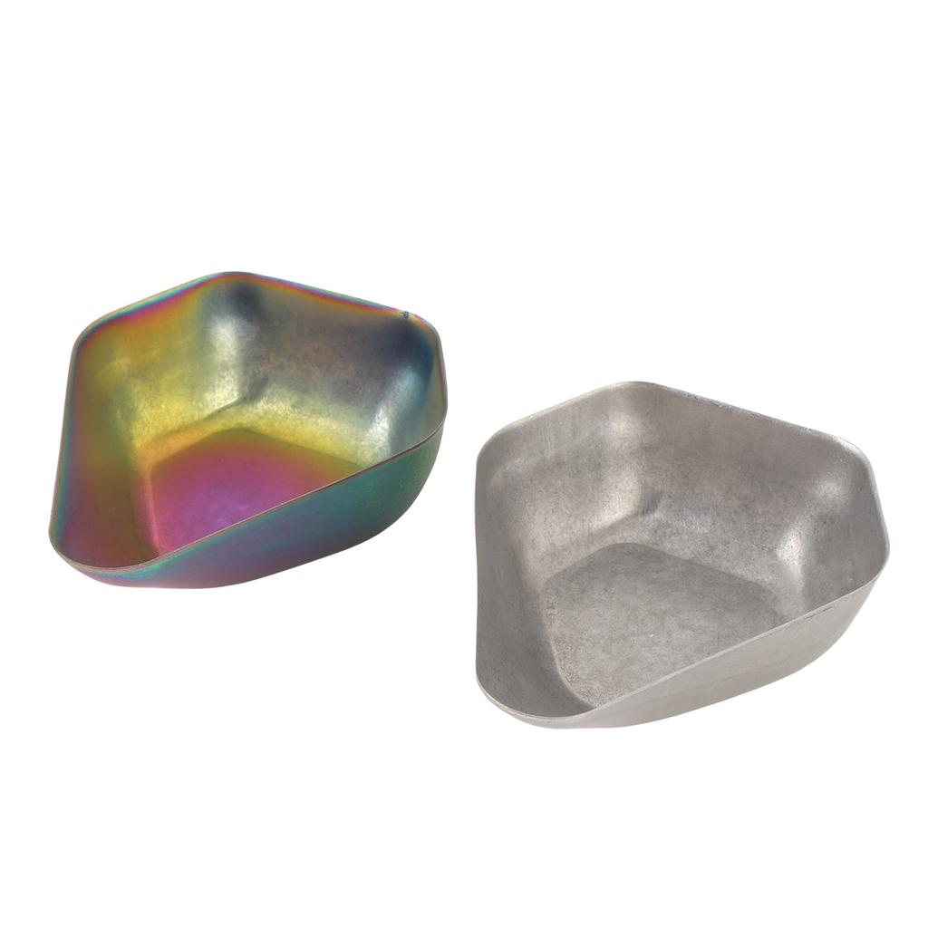 2PCS Coffee Bean Dosing Cup Stainless Steel Coffee Bean Weighing Tray Coffee Powder Spoon Colorful and Retro Color