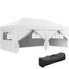 Gazebo Approx. 6x3m Sturdy Winterproof Pop-up Folding Gazebo with Window Zipper Door Side Panels UV Protection