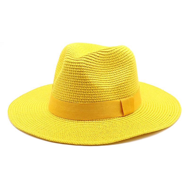 Unisex Summer Panama Sun Hat - Fashionable Straw Braid Fedora for Outdoor and Beach Wear.
