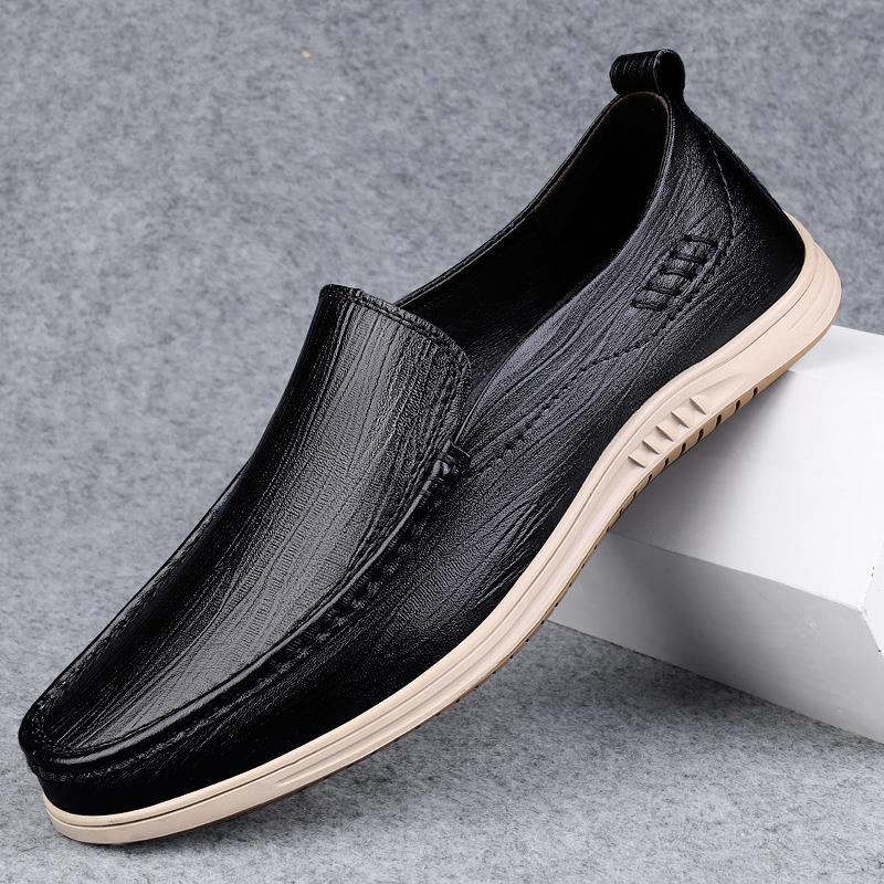 Fashion Luxury Fashion Men's Loafers Comfortable Slip-On Genuine Leather Casual Shoes Quality Low Cut Flats Social Male Shoes Moccasins