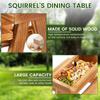 Wooden Squirrel Feeder Outdoor Squirrel Picnic Table With Tall Umbrella and Corn Cob Holder Multi-role Bird Feeder Garden Decor
