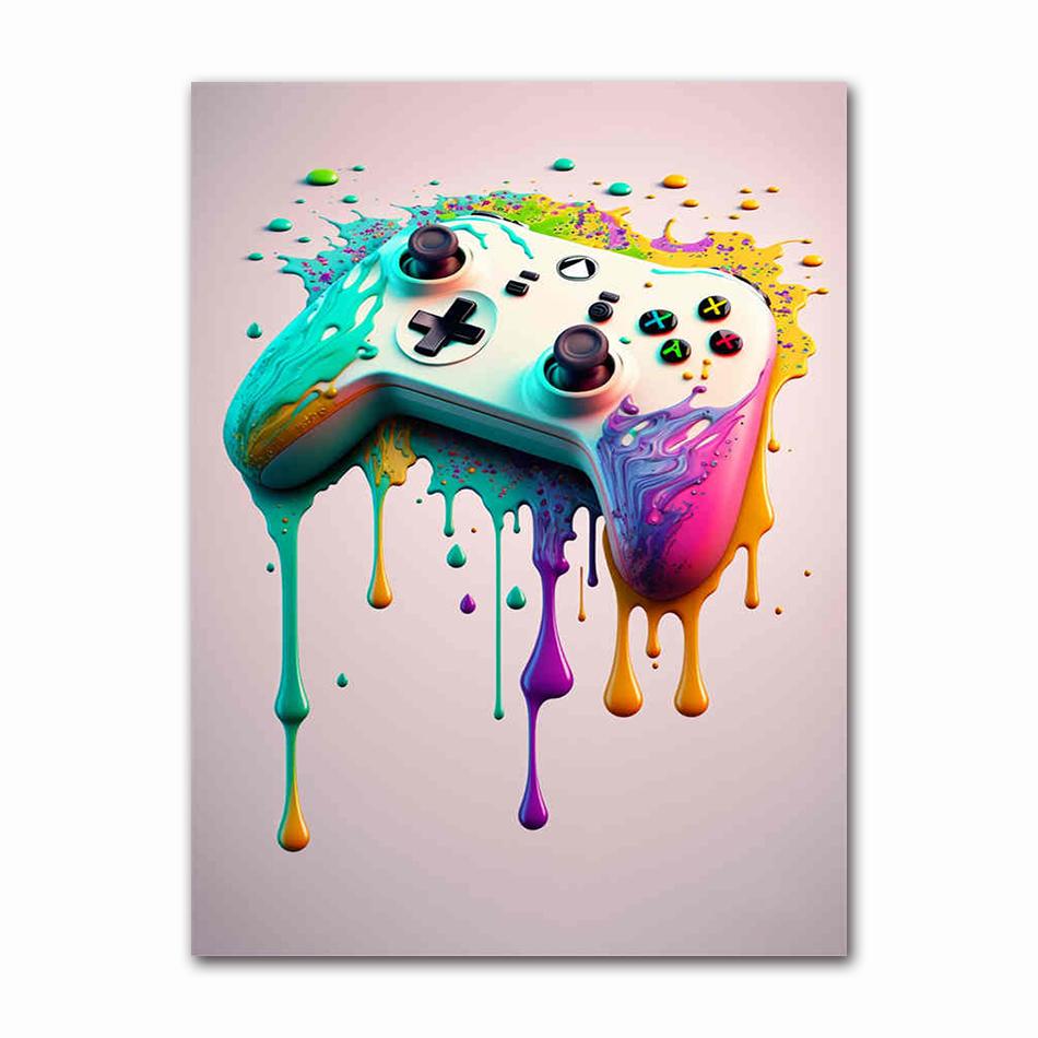 Colorful Game Controller Wall Art Poster Prints Nordic Aesthetic Picture Canvas Painting Gaming Boy Room Home Decoration