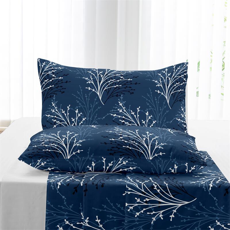 Kuup Queen Size Matte Duvet Cover with Flower Branch Design High Quality Skin Friendly Colored Bedding Set Quilt Cover
